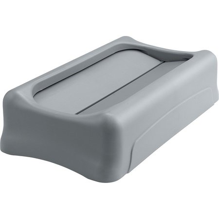 RUBBERMAID COMMERCIAL Slim Jim Container Swing Lid, 20.5" W/Dia, Gray, Plastic RCP267360GY
